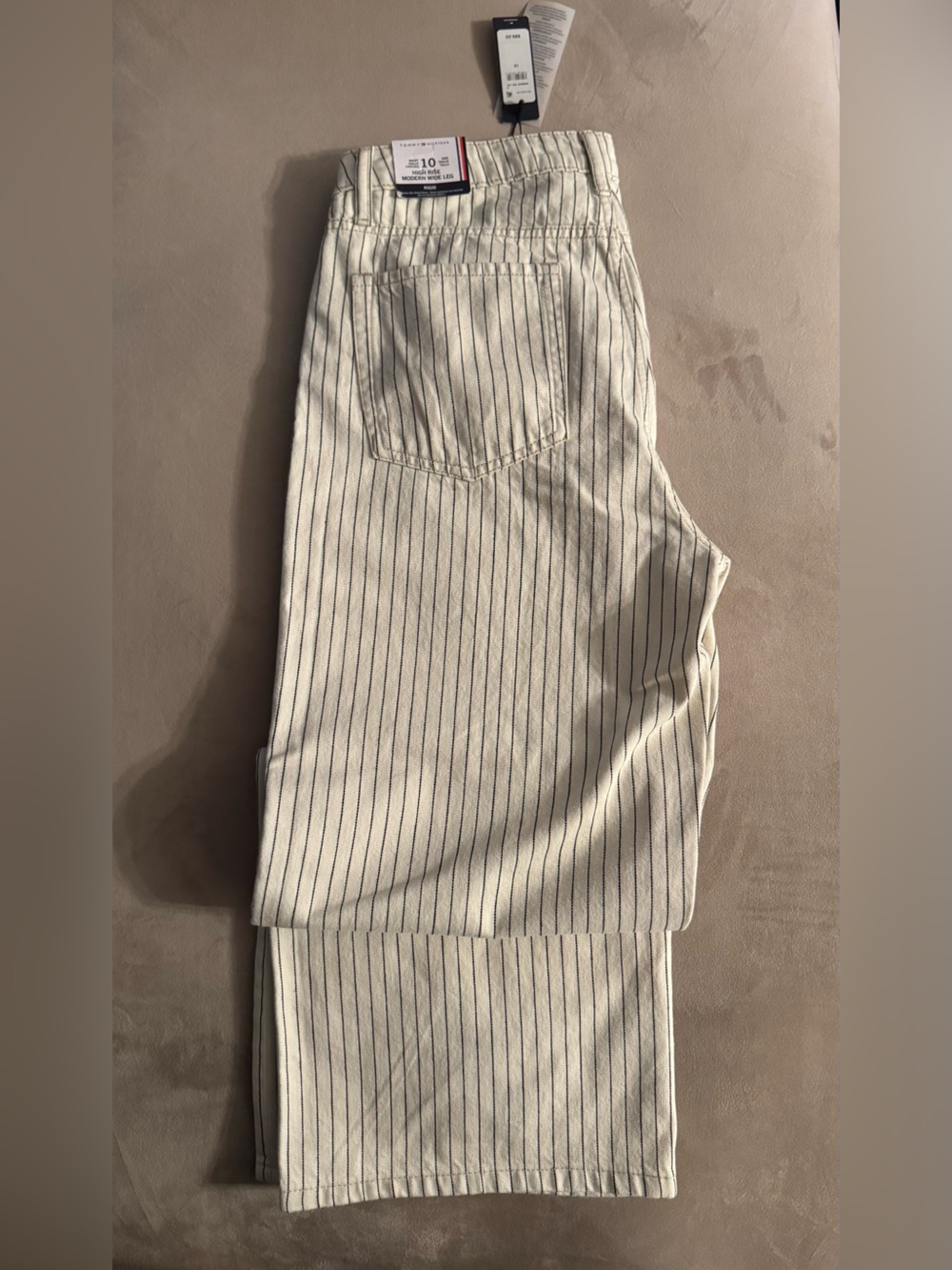 Tommy Hilfiger Cream Pinstripe Cargo Jeans